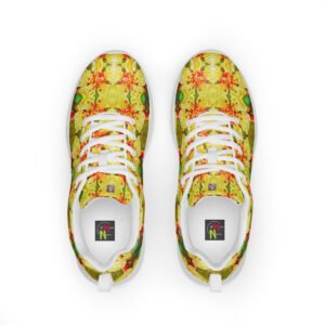 "Natty Kicks" Designer Athletic Shoes Spring Bling Arkansas Morning Yellow Gold Red Flowers Print Mar. 16th, 2022 @ 9:04 A,M,